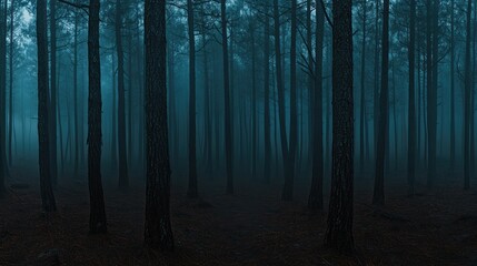 Obraz premium Mysterious Foggy Forest