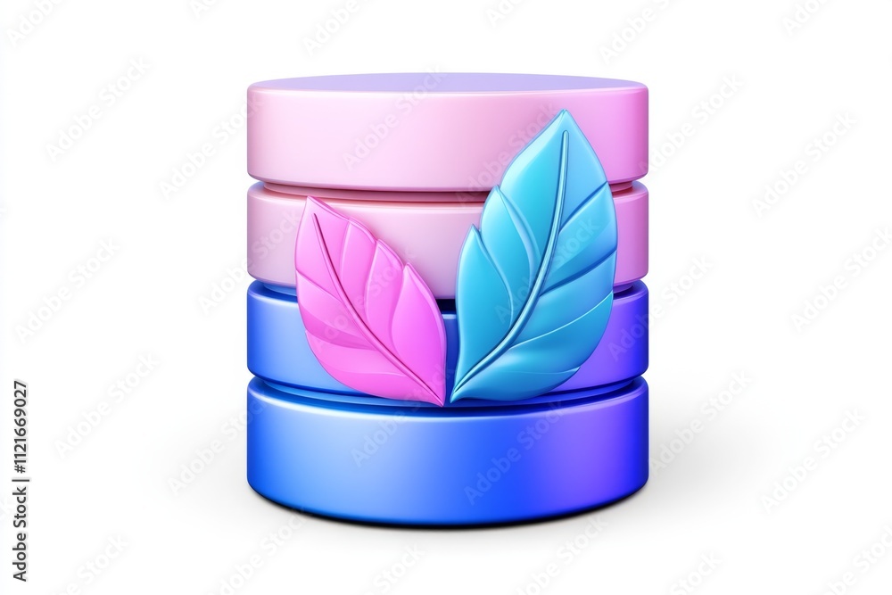 Poster A clean icon of a database stack, with glowing blue lines and soft gradients on a white background