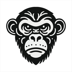 monkey head illustration on white background