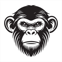 Fototapeta premium monkey head illustration on white background