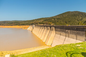 View of the dam on the river. Beni Metir, Jendouba, Tunisia