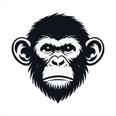 monkey head illustration on white background