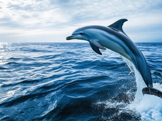 Fototapeta premium Dolphin Leaping out of the Ocean