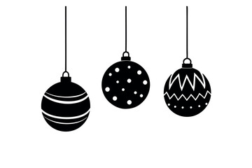    Christmas different baubles vector illustration. 
