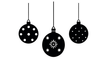    Christmas different baubles vector illustration. 
