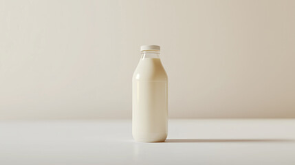 Milk bottle mockup with a minimalist design