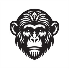 monkey head illustration on white background
