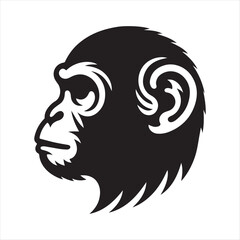 monkey head illustration on white background