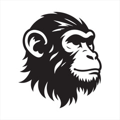 monkey head illustration on white background