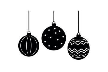    Christmas different baubles vector illustration. 

