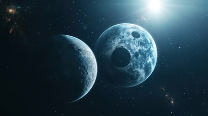 Obraz premium Cosmic Dance of Celestial Bodies