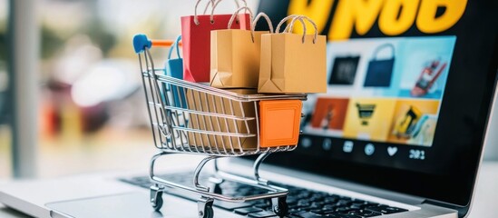 Shopping Cart on a Laptop