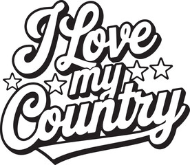 I love my country T-shirt design