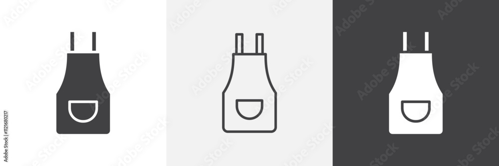 Poster apron icon vector set for ui designs