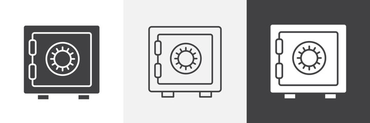 Bank vault icon vector set for ui designs