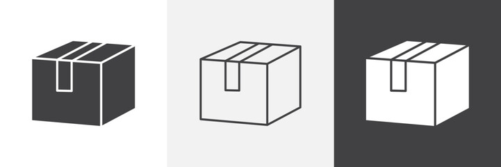 Box icon vector set for ui designs