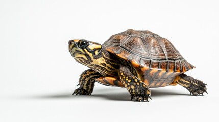 Obraz premium A Close-Up of a Turtle with a White Background