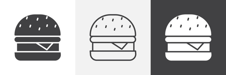 Burger icon vector set for ui designs