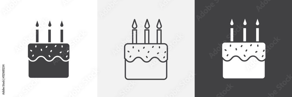 Poster cake icon vector set for ui designs