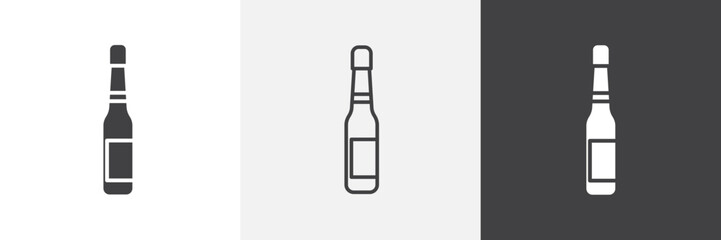 Champagne bottle icon vector set for ui designs