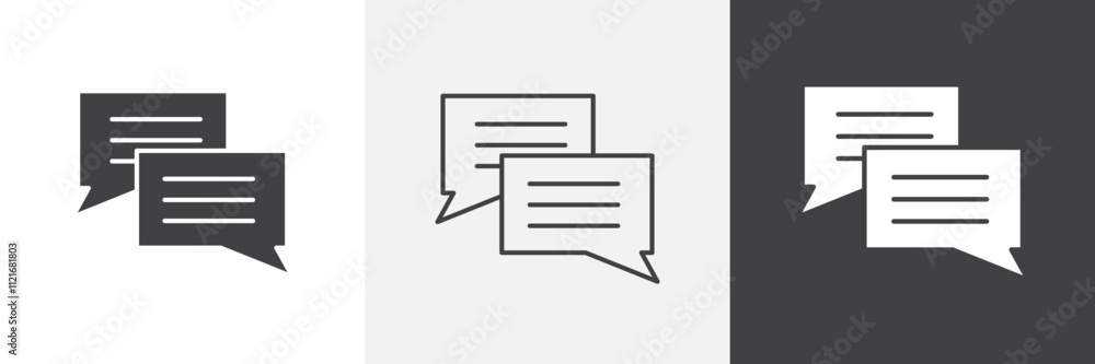 Aufkleber chat icon vector set for ui designs