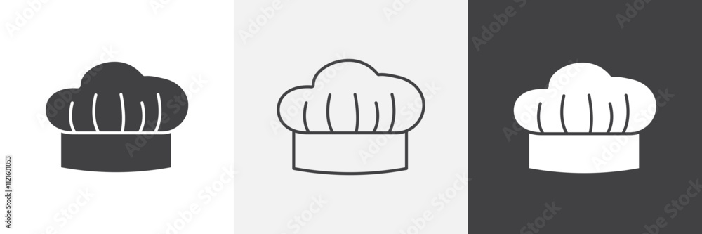 Poster chef hat icon vector set for ui designs