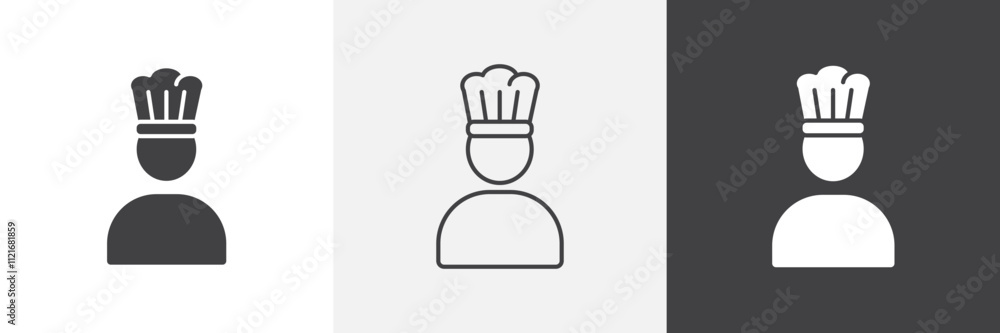 Aufkleber chef icon vector set for ui designs