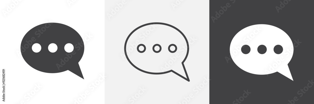 Poster comments icon vector set for ui designs