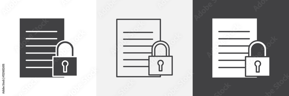 Poster confidential icon vector set for ui designs