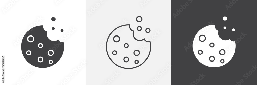 Poster cookie icon vector set for ui designs