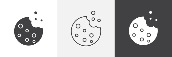 Cookie icon vector set for ui designs