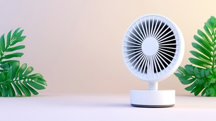 Minimalist White Ventilator Surrounded by Greenery