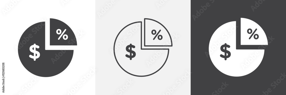 Poster dividend icon vector set for ui designs