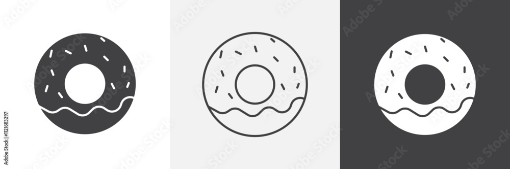 Poster donut icon vector set for ui designs