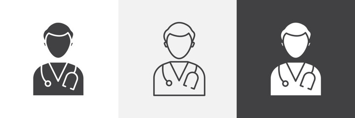 Doctor icon vector set for ui designs