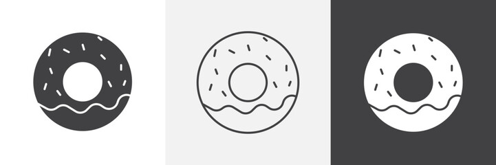 Donut icon vector set for ui designs