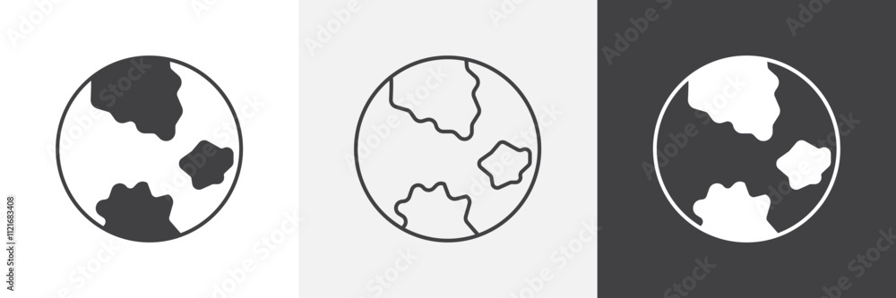 Poster earth icon vector set for ui designs