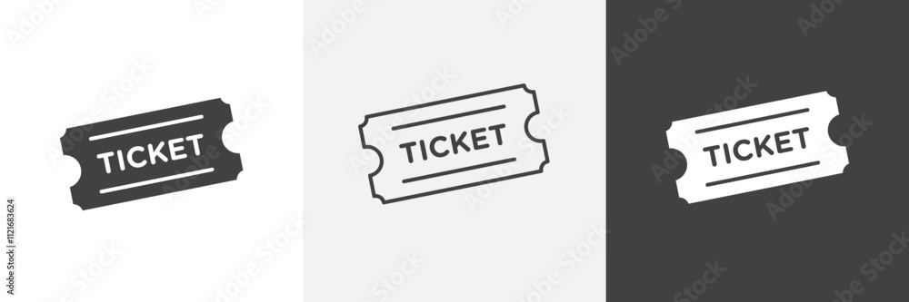 Poster event ticket icon vector set for ui designs