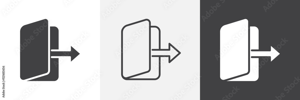 Poster exit icon vector set for ui designs