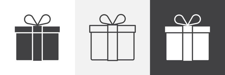 Gift box icon vector set for ui designs