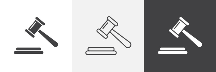 Gavel icon vector set for ui designs