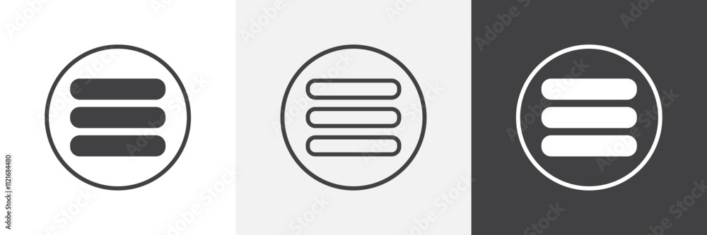 Poster hamburger menu icon vector set for ui designs