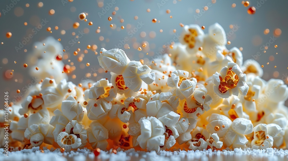 Poster buttery popcorn exploding with flavor.