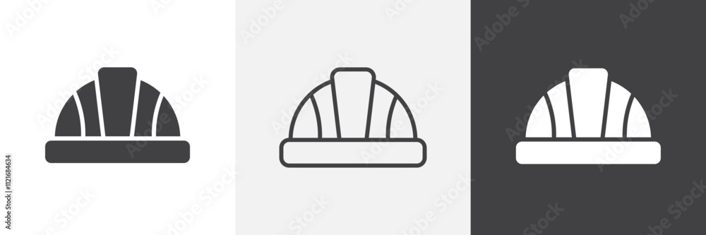 Poster hard hat icon vector set for ui designs