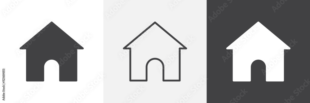 Aufkleber home icon vector set for ui designs