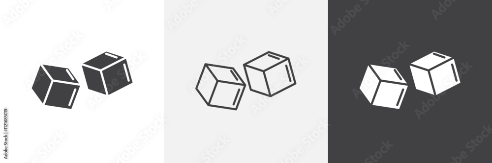 Poster ice icon vector set for ui designs
