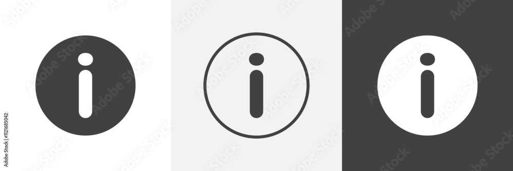 Poster info icon vector set for ui designs