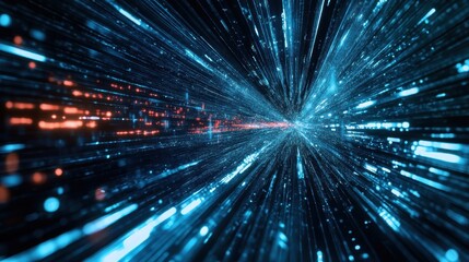 Fototapeta premium abstract digital data stream tunnel