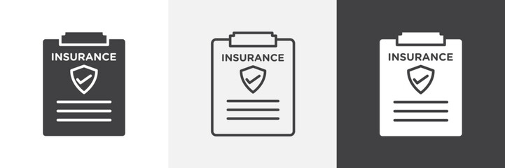 Insurance policy icon vector set for ui designs