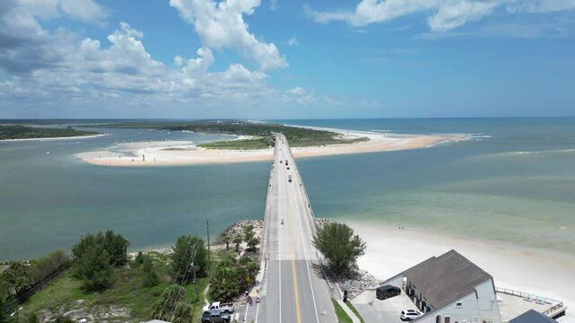 Florida State Road A1A bridge over Matanzas Inlet near St Augustine in St Johns County, Florida. 